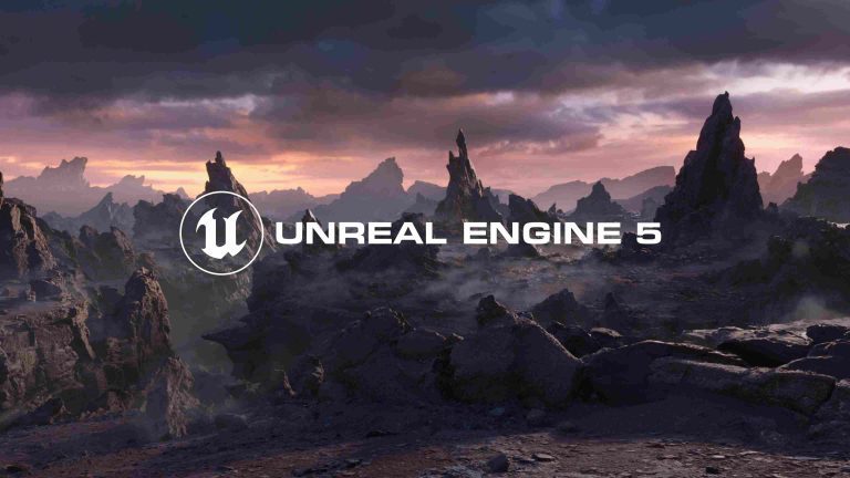 Advantages of Magic Media Unreal Engine 5 game development with a mountainous and rocky landscape with red sky