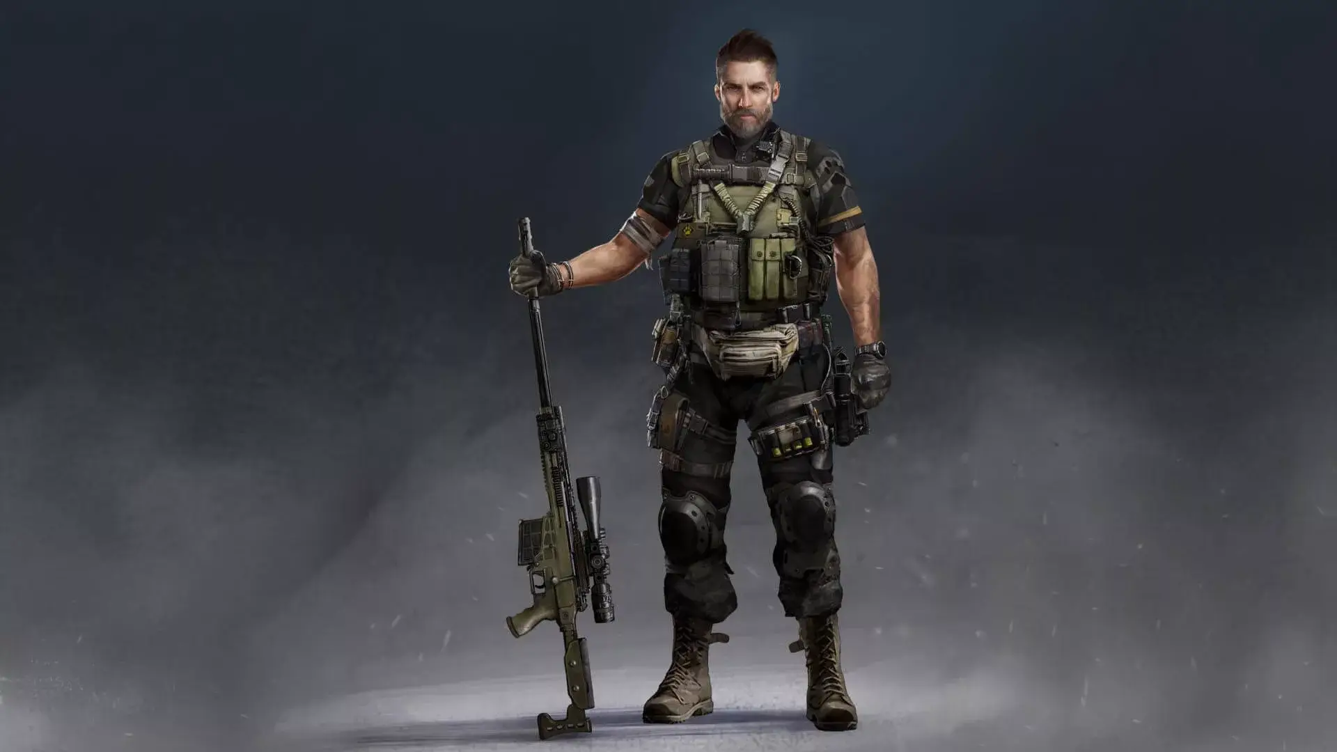 Magic Media Army Man in full gear holding a rifle