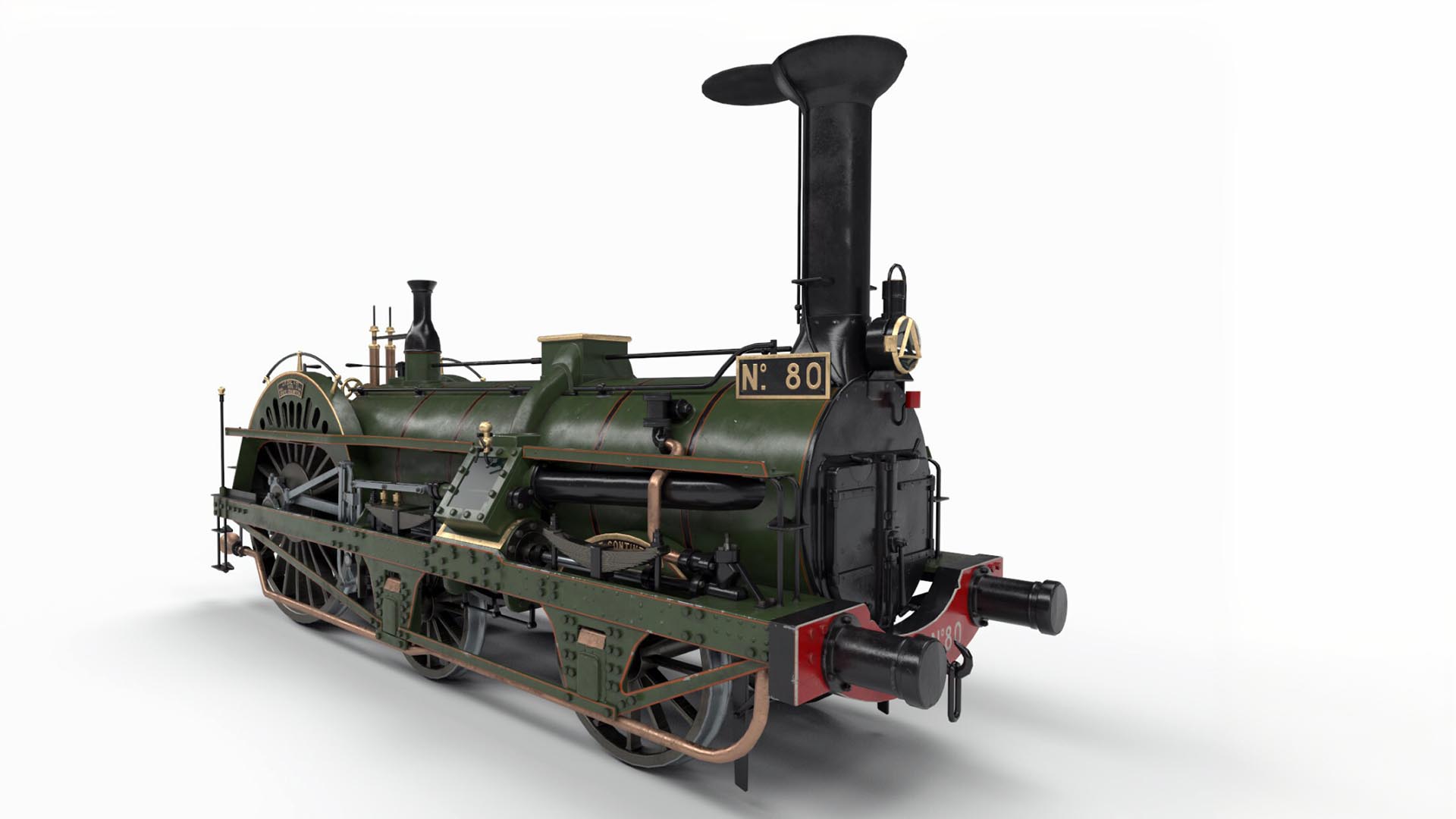 Green 3D Vehicle train art model